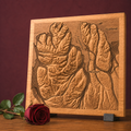 Akureyri map wood engraved