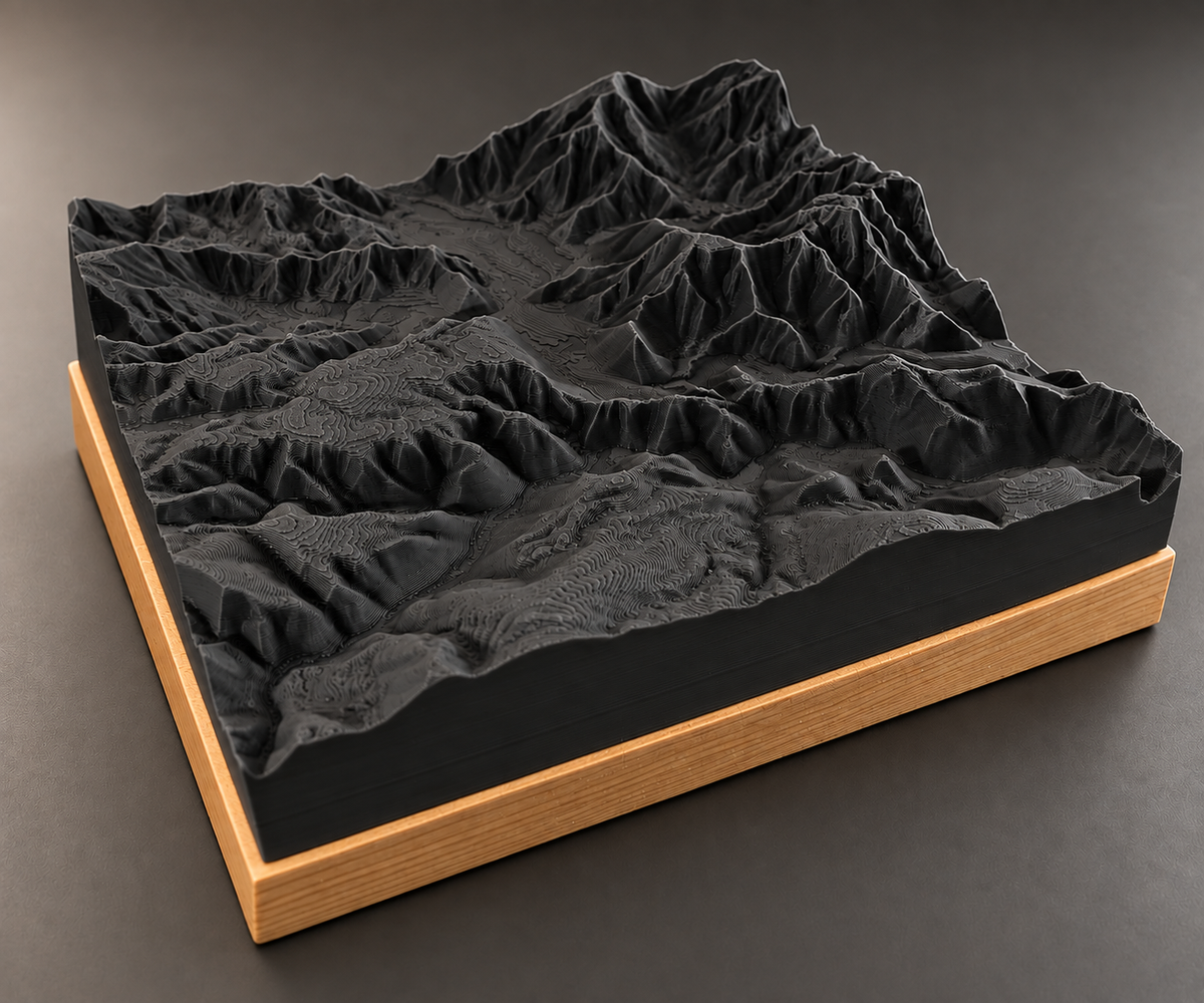 Landmannalaugar, þrívíddarkort á beyki